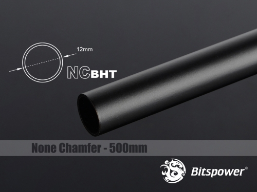 토리시스템즈,Bitspower None Chamfer Brass Hard Tubing OD12MM Carbon Black - Length 500 MM