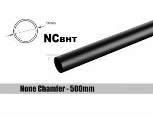 None Chamfer Brass Hard Tubing OD14MM Carbon Black - Length 500 MM