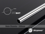 None Chamfer Brass Hard Tubing OD12MM Shining Silver - Length 500 MM